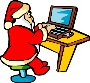 santa on computer