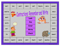 contractions spelling game