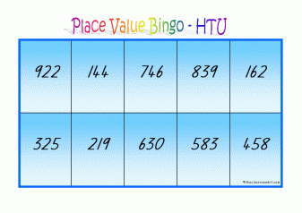 Place Value Bingo